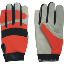 Pig Grain Leather Palm Mechanic Work Glove-7303. Wl